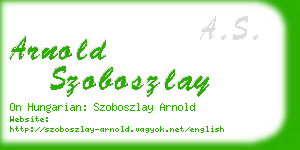 arnold szoboszlay business card